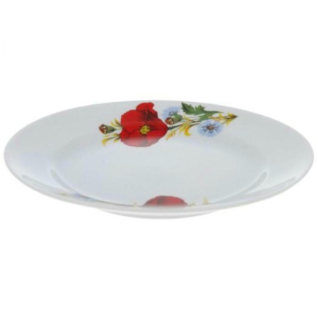 Тарелка мелкая Идиллия деколь Маки красные d170мм