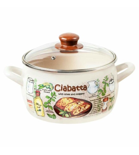 Кастрюля Metrot Чиабатта 7,9л стеклянная крышка 357944