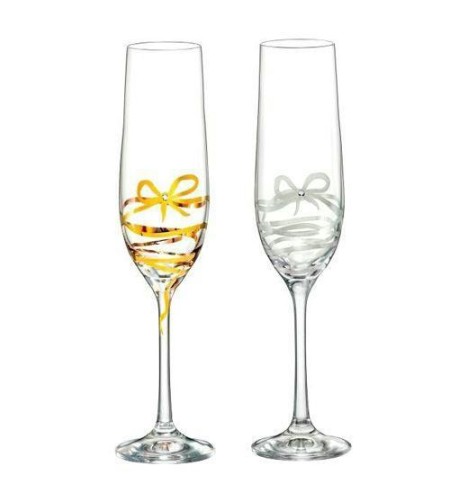 Бокалы для шампанского Bohemia Виола 190мл с декором 2шт.