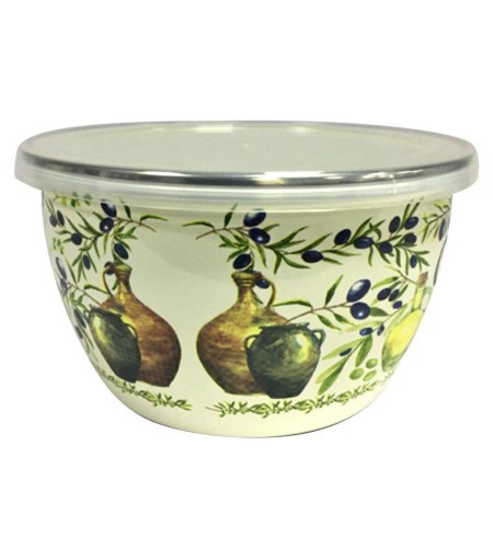 Миска Олива с пластиковой крышкой 1,75л