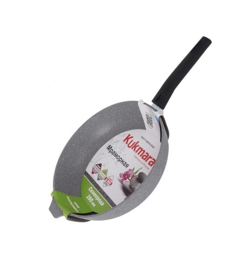 Сковорода Kukmara Мрамор светлый 260х60мм съемная ручка