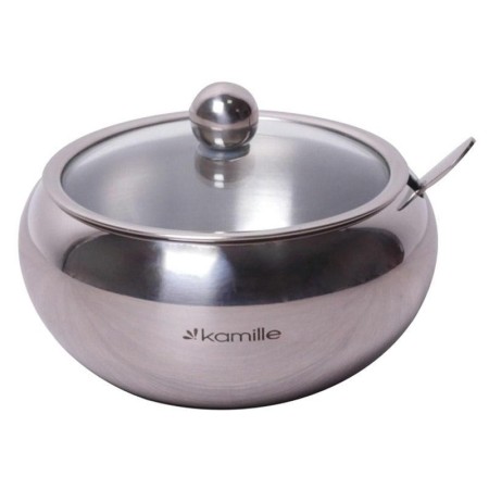 Сахарница Kamille 560мл с ложечкой и стеклянной крышкой