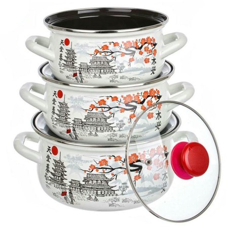 Набор кастрюль Ветка сакуры Экстра 3шт.
