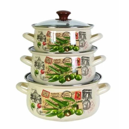 Набор кастрюль Римские каникулы слоновая кость, 3шт.