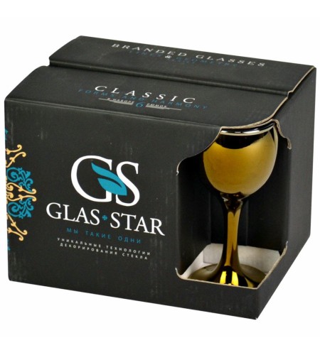 Набор рюмок Glasstar Черное золото 6 предметов 50мл RNCHZ_134_3