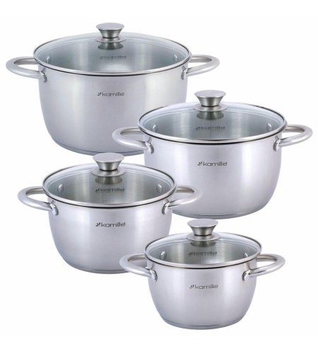 Набор кастрюль Kamille 1,5л+2л+3л+5л полые ручки 4904
