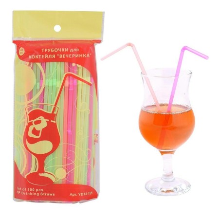 Набор трубочек МультидоМ Вечеринка YD13-151 100шт.