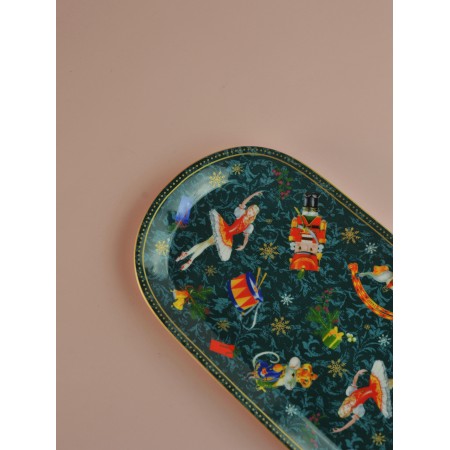 Блюдо овальное Коралл Щелкунчик и мышиный король 33*15см зеленый B1194-A07056
