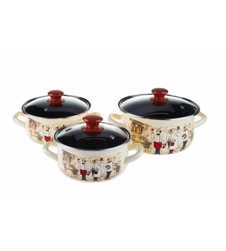 Набор кастрюль СомельеЭкстра слоновая кость 3шт.