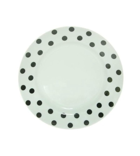 Тарелка мелкая ДФЗ Горошек черн.ф.Идиллия 200мм 9С1942Ф34