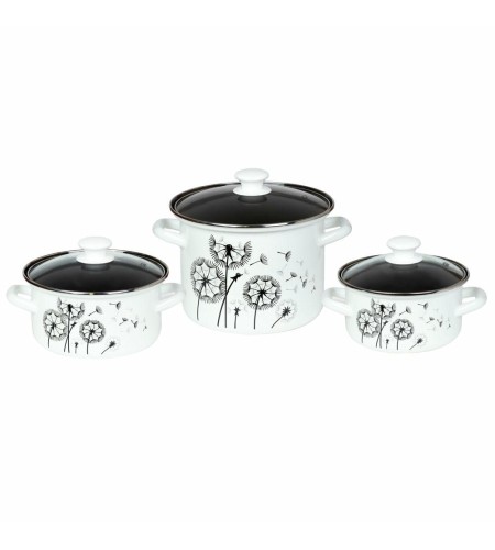 Набор кастрюль Керченская эмаль 1,9л+2,5л+5л Адажио-5-1-Люкс