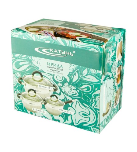 Набор посуды Ирида 6 предметов 2,9л+3,9л+ковш 1,9л