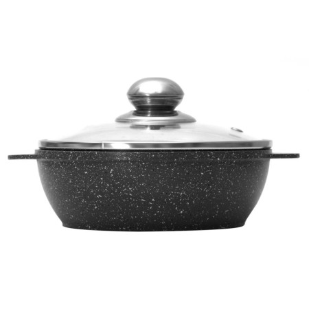 Сковорода Уля d160х55мм 2 литые ручки, стеклянная крышка с металлической ручкой