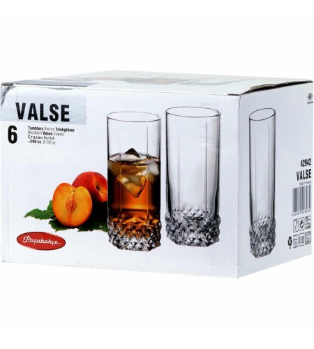 Набор стаканов Pasabahce Valse 290мл 6шт. 42942GRB/42942GRM