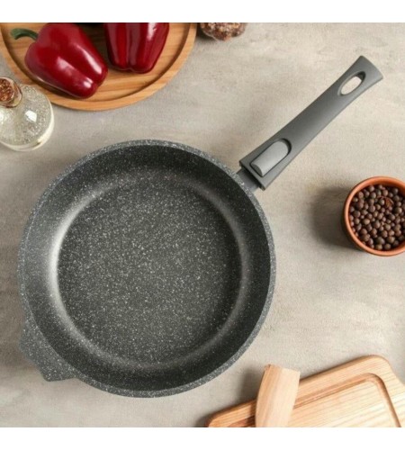 Сковорода Мечта Гранит black d26см АП скрышкой и съемной ручкой с026802