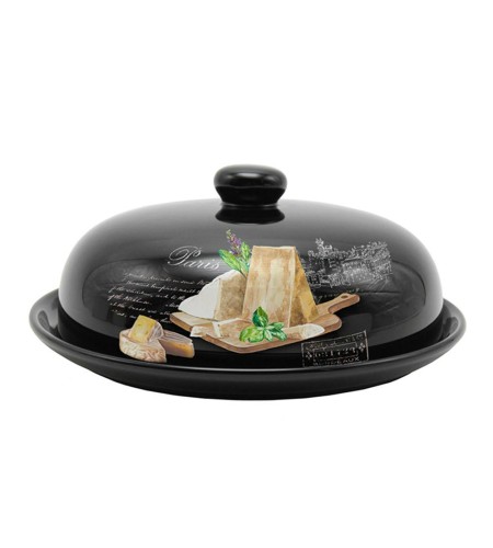 Блюдо для блинов Prima Collection Черный трюфель d23см с крышкой HC604R-F12