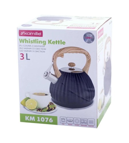 Чайник со свистком Kamille КМ-1076 3л нейлоновая ручка