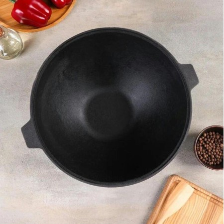 Казан литой чугунный Камская посуда 7л алюминиевая крышка