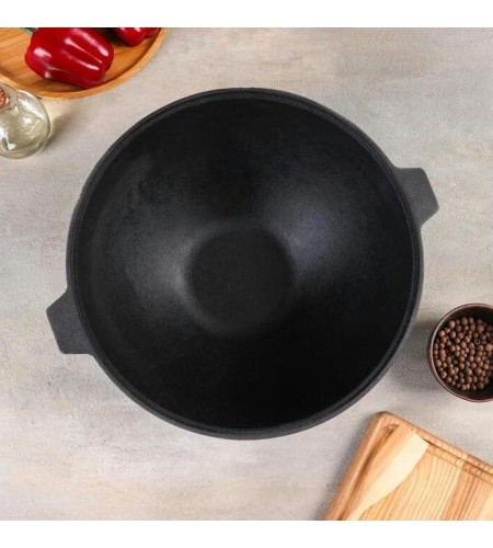 Казан литой чугунный Камская посуда 7л алюминиевая крышка