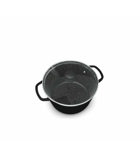 Кастрюля НМП Каменная Черный гранит 1,5л 186615