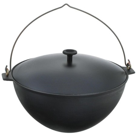 Казан Камская посуда 7л чугунный, дужка, алюминиевая крышка к71д