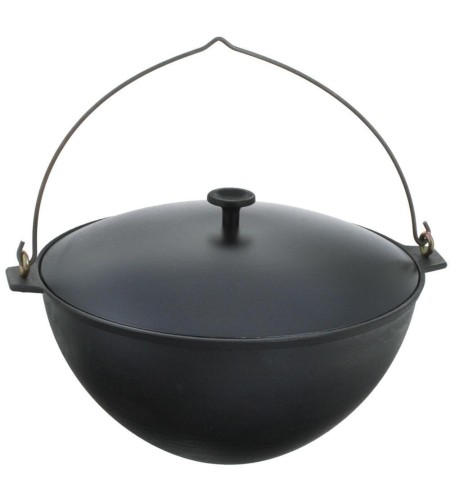 Казан Камская посуда 7л чугунный, дужка, алюминиевая крышка к71д