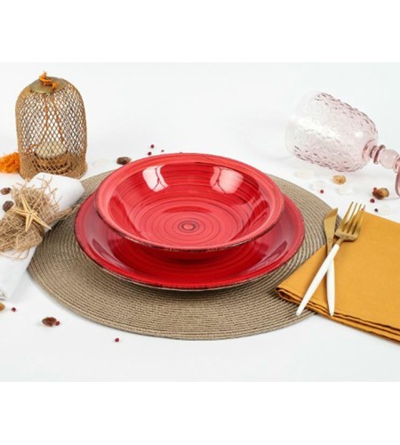 Тарелка суповая Domenik SCARLET 21см DMD003