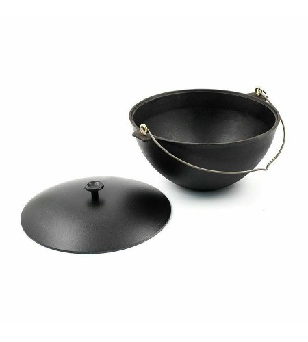 Казан Камская посуда 7л чугунный, дужка, алюминиевая крышка к71д