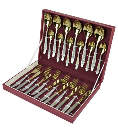 Набор столовый Уралочка 24предмета частично декорирован М13 4969