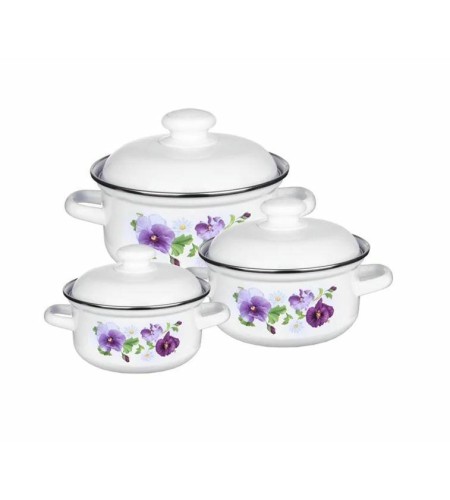 Набор кастрюль Сочная клубника 2л, 3л, 4,5л №129-4