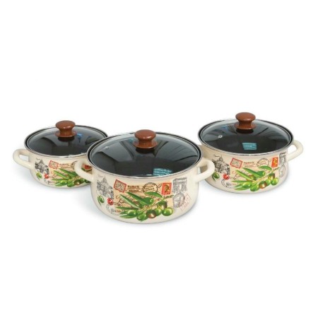 Набор кастрюль Римские каникулы слоновая кость, 3шт.