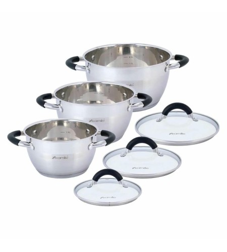 Набор кастрюль Kamille 1,8л+2,5л+3,5л КМ-5754