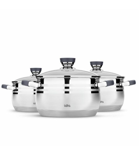 Набор кастрюль Lara Mercury 2,1л+2,9л+4,9л LR02-121