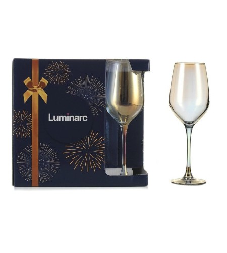 Набор бокалов для вина Селест Золотистый хамелеон 350мл P1638 6шт.