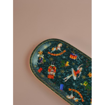 Блюдо овальное Коралл Щелкунчик и мышиный король 33*15см зеленый B1194-A07056