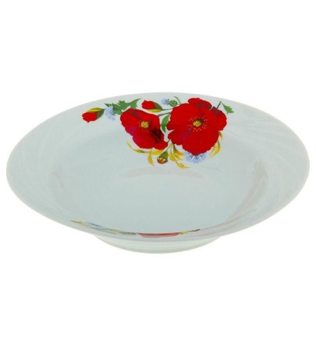 Тарелка глубокая Идиллия деколь Маки красные d200мм