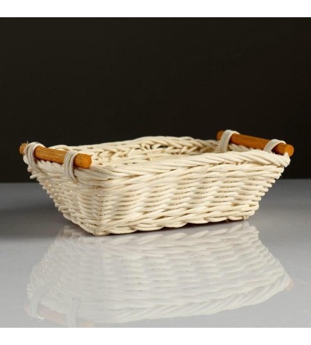 Корзина плетеная 14х19хh6см с ручками, ротанг 06-127