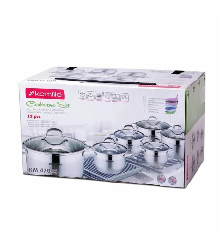 Набор кастрюль Kamille КМ-4704S 1,8л, 2,3л, 3,3л и 5,8л.