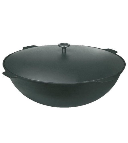 Казан литой чугунный Камская посуда 12л алюминиевая крышка