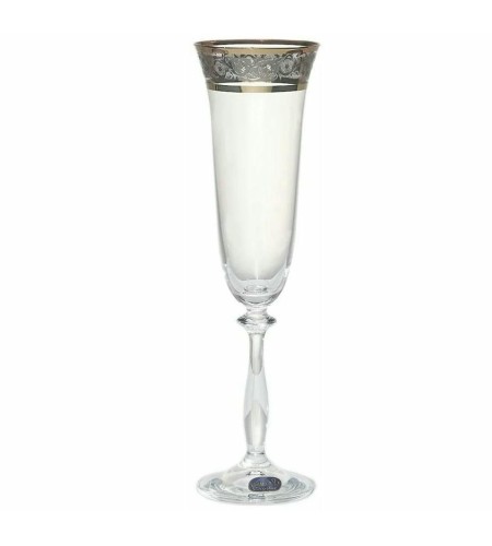 Бокалы для шампанского Bohemia Анжела 190мл с рисунком