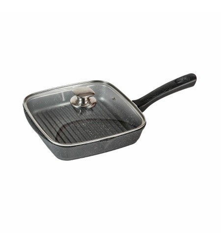 Сковорода-гриль Мечта Гранит 26х26см стеклянная крышка С66701