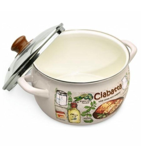 Кастрюля Metrot Чиабатта 5,7л стеклянная крышка 357943