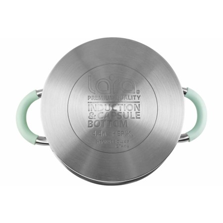 Кастрюля Lara Mint LR02-543 4,4л 22х12см носик, индукционное дно, крышка с бортом