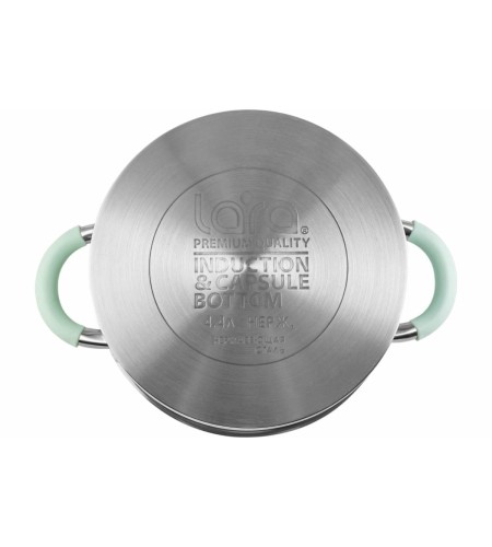 Кастрюля Lara Mint LR02-543 4,4л 22х12см носик, индукционное дно, крышка с бортом