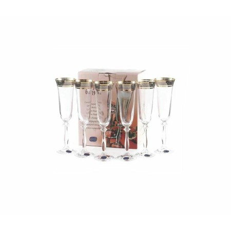 Бокалы для шампанского Bohemia Анжела 190мл с рисунком