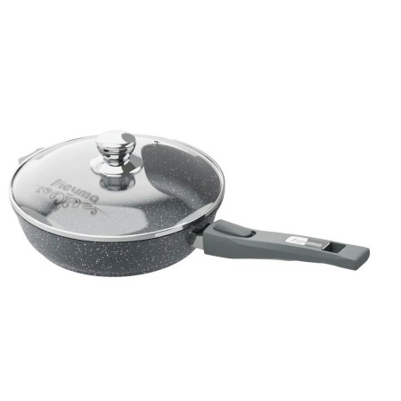 Сковорода Мечта Гранит d24см съемная ручка, стеклянная крышка С024701