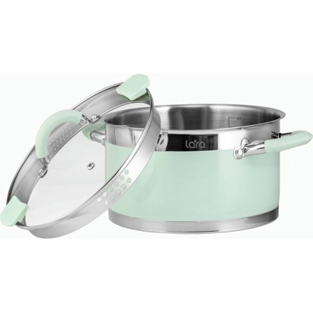 Кастрюля Lara Mint LR02-543 4,4л 22х12см носик, индукционное дно, крышка с бортом