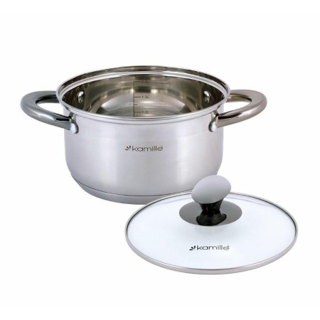 Кастрюля Kamille 2л черные ручки 4921