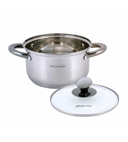 Кастрюля Kamille 2л черные ручки 4921