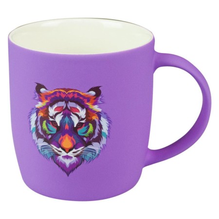 Кружка Cat hunter 350мл сиреневая силиконовое напыление L2110080-3